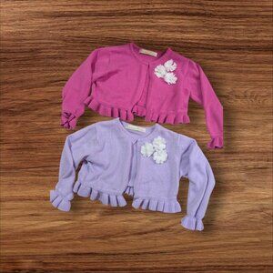 Jessica Princess Girls 2T  sweater Cardigans 2-Piece Set Purple & Pink